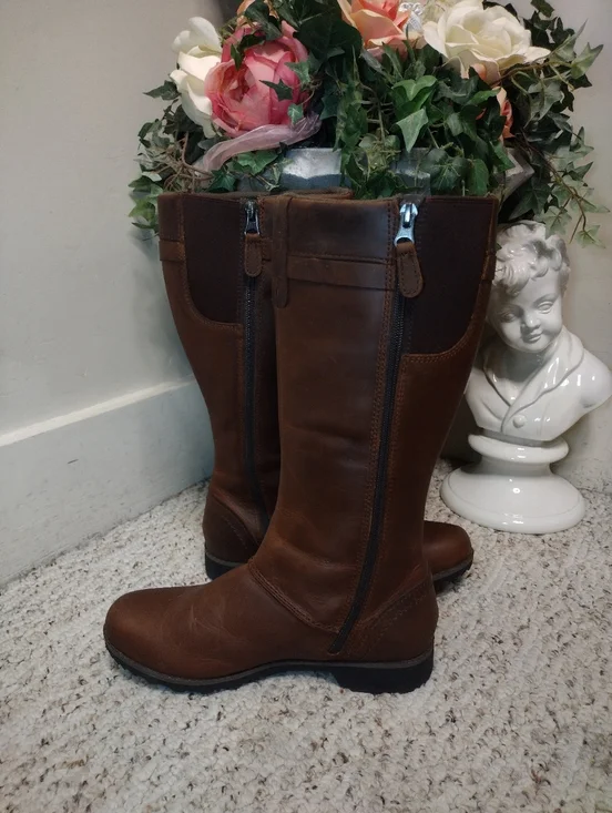 Eddie Bauer Dark Brown Waterproof Leather Trace Tall Boots - Picture 2 of 10